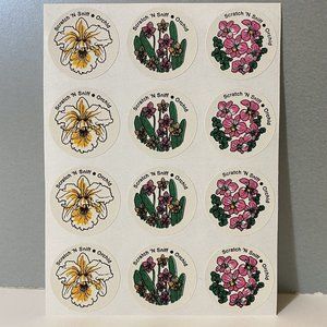 Vintage CTP Scratch ‘N Sniff Orchid Flower Stickers